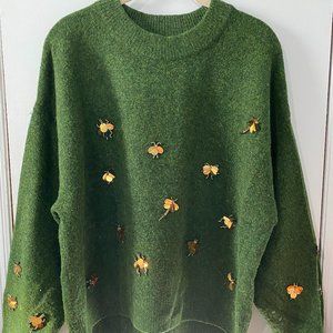 H&M Bead Embellished Long Sleeve Sweater - Small
